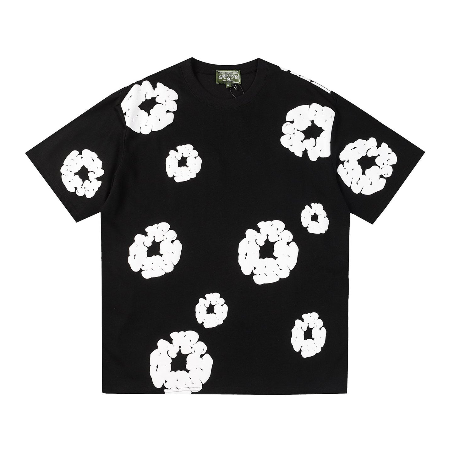 DENIM TEARS All-Over White Flower Print T-Shirt — front