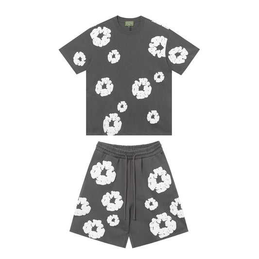 DENIM TEARS All-Over Flower Short-Sleeve Set — front