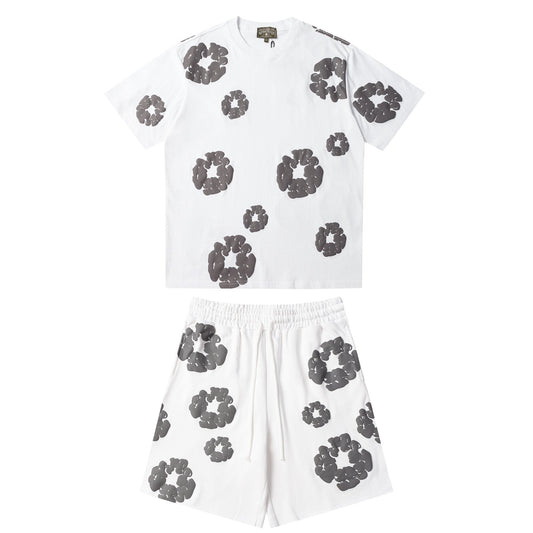 DENIM TEARS Floral Cloud Print Short-Sleeve Set — front