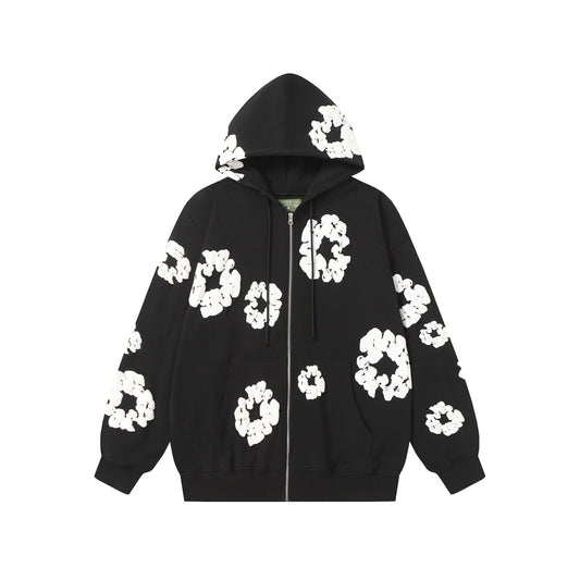 DENIM TEARS Floral Zip Hoodie — hero