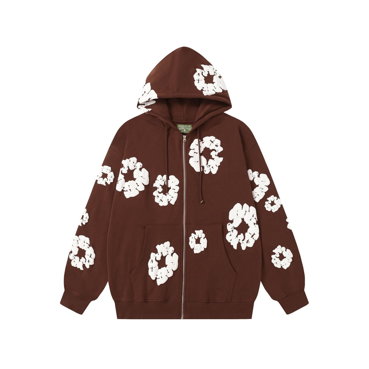 DENIM TEARS Floral Zip Hoodie — front