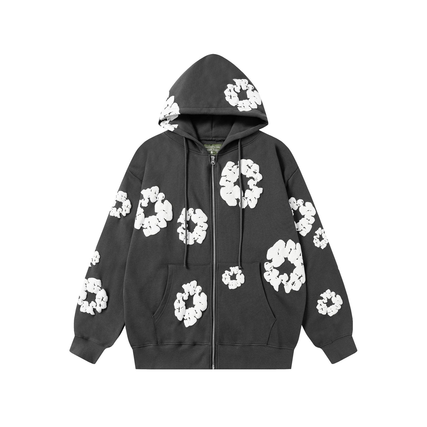 DENIM TEARS Floral Zip Hoodie — front