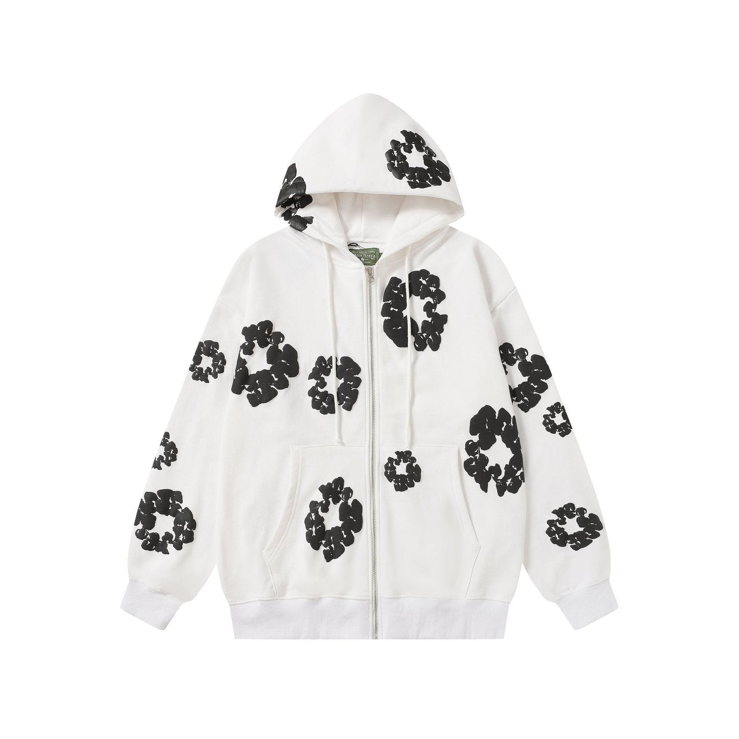 DENIM TEARS Floral Zip Hoodie — front