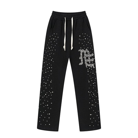 Mixed Emotion Rhinestone Logo Sweatpants — hero