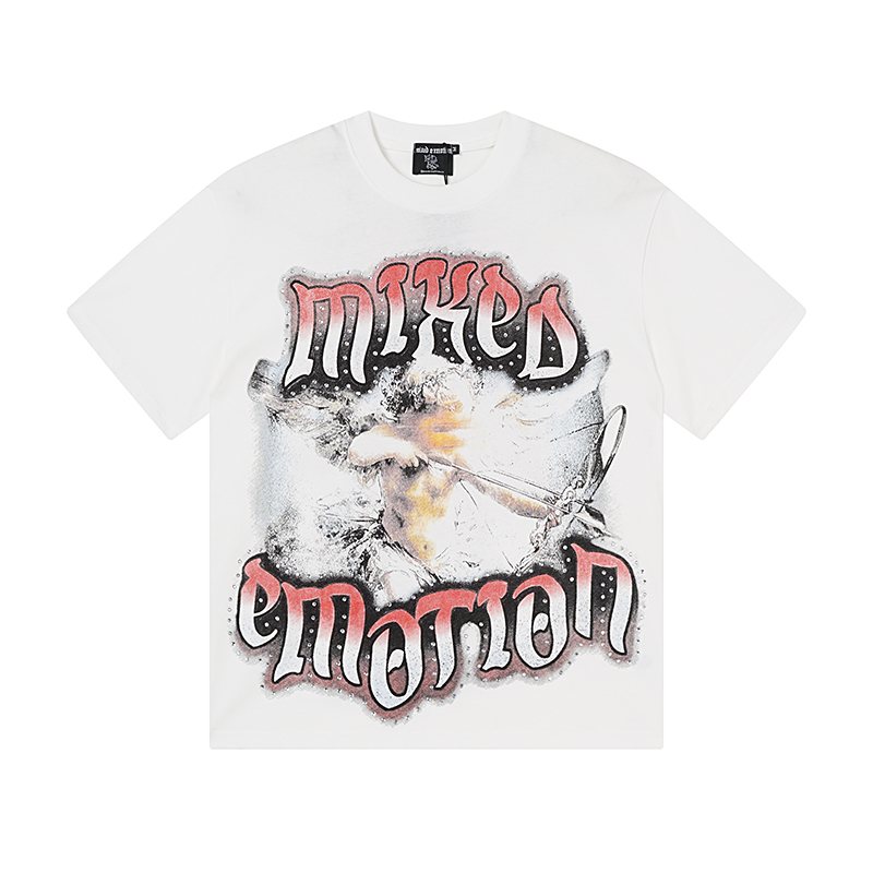 MIXED EMOTION Angel Graphic Short-Sleeve T-Shirt — front