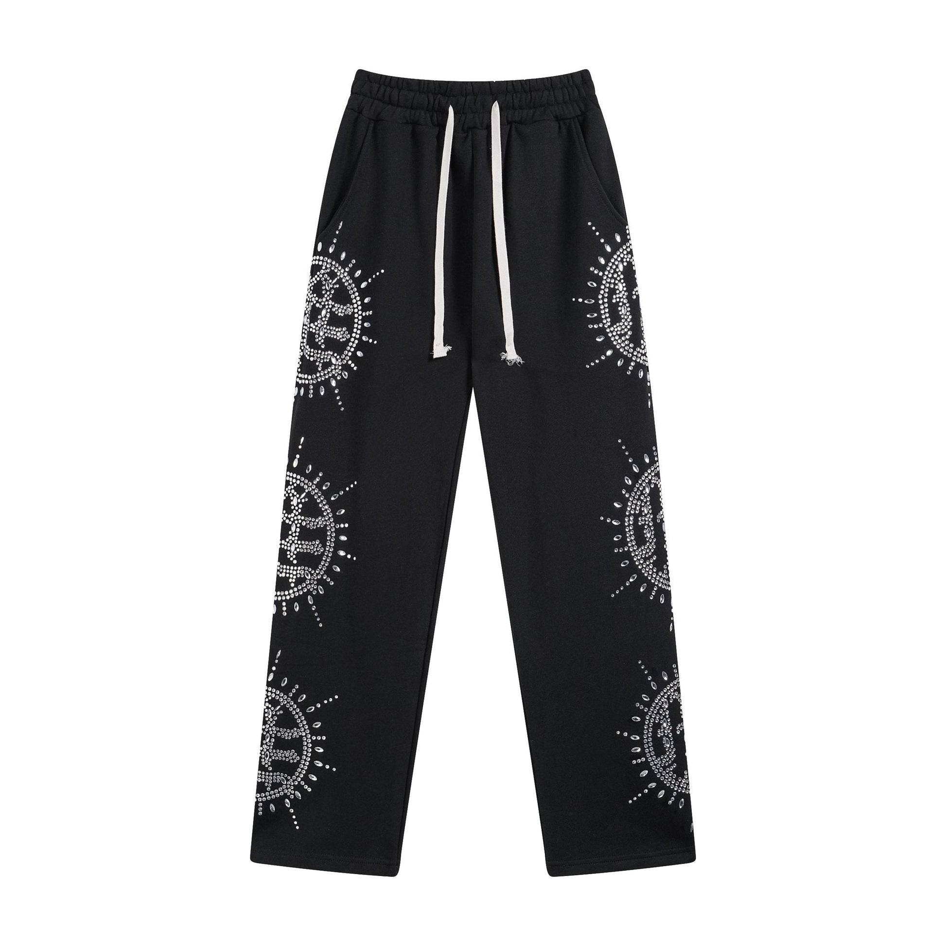 MIXED EMOTION Rhinestone Circle Graphic Sweatpants — hero