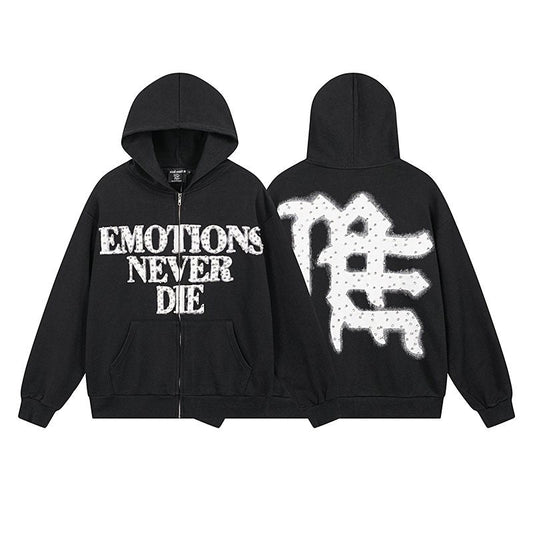 MIXED EMOTION Back Graphic Zip Hoodie — hero