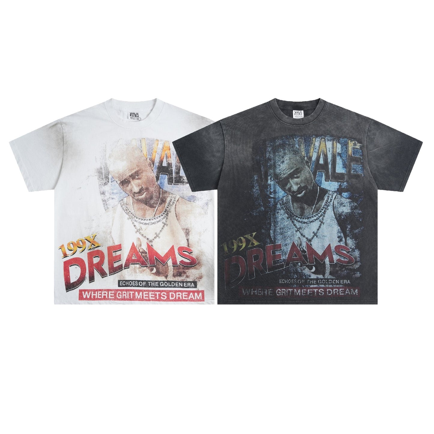 VALE USA 199X Dreams Portrait Graphic T-Shirt — comparison