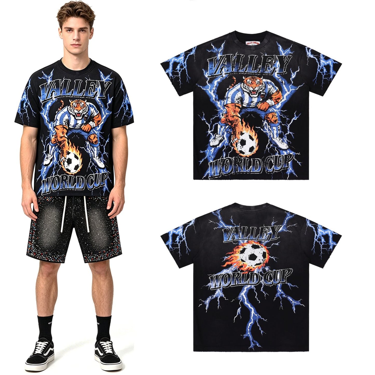 Valley Dreams World Cup Tiger Soccer Graphic T-Shirt — context