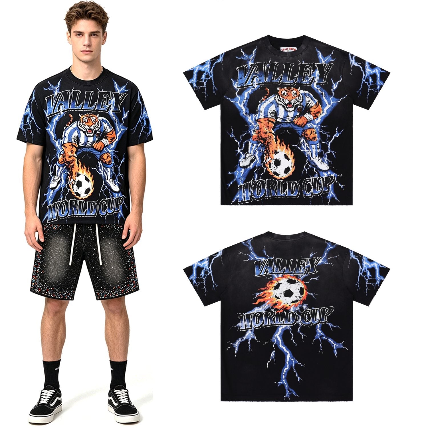 Valley Dreams World Cup Tiger Soccer Graphic T-Shirt — context
