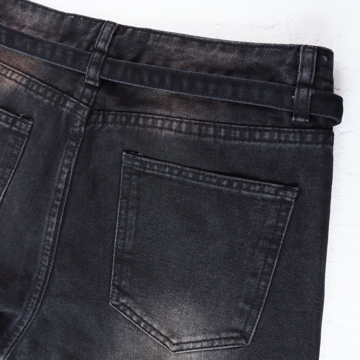 Valley Dreams Black Washed Splatter Wide-Leg Jeans — detail