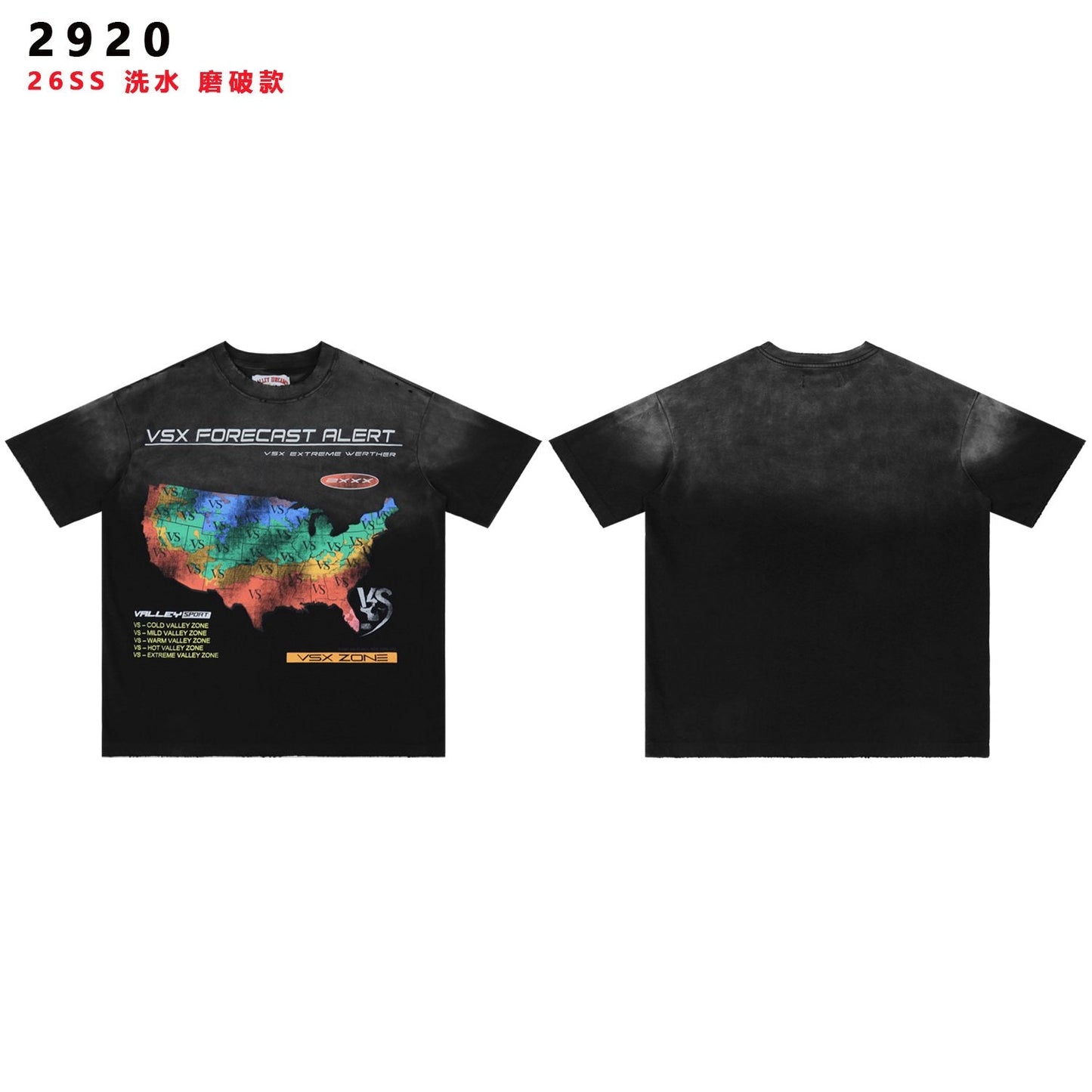 Valley Dreams VSX Forecast Alert Map Graphic T-Shirt — front