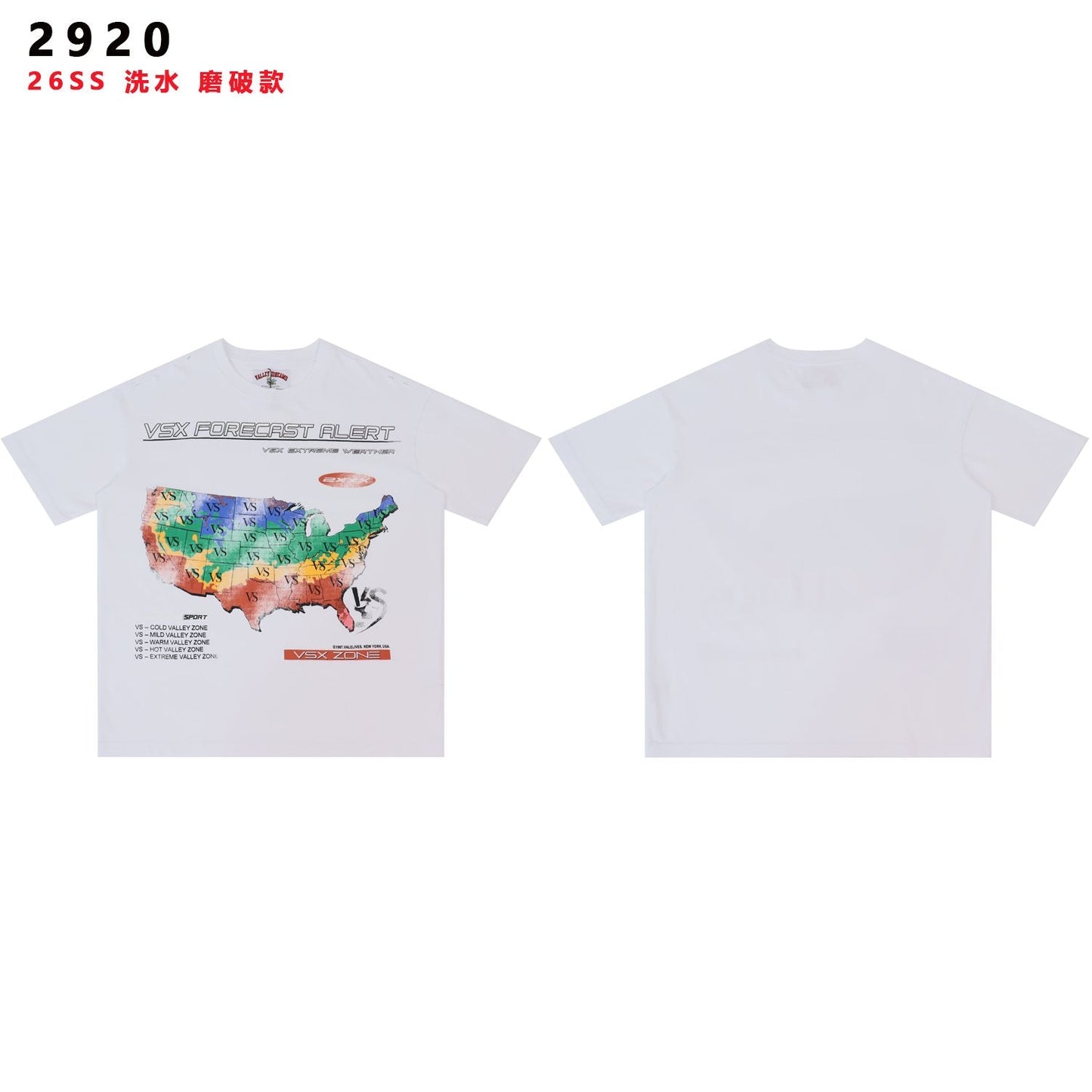 Valley Dreams VSX Forecast Alert Map Graphic T-Shirt — front