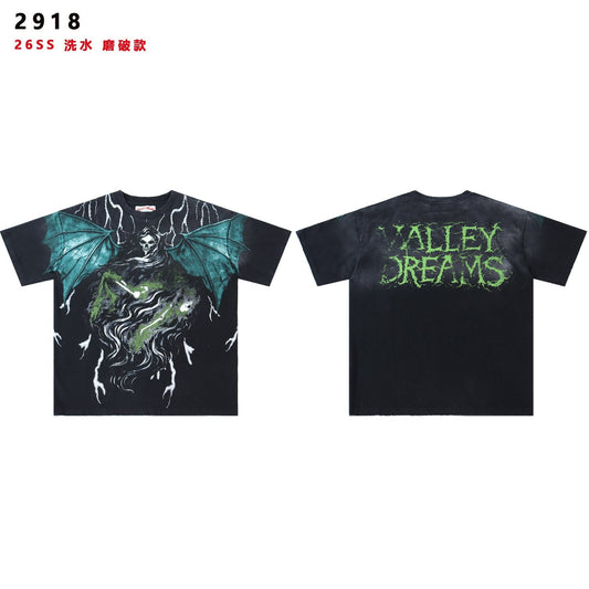 Valley Dreams Gothic Bat Skull Graphic T-Shirt — hero