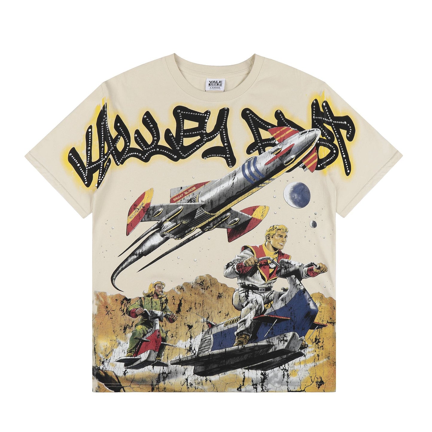 VALE USA Rocket Space Graphic T-Shirt — front