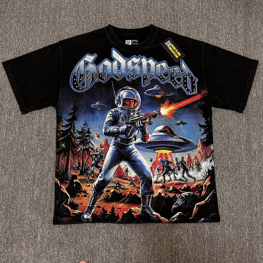 Godspeed Astronaut UFO Graphic T-Shirt — hero