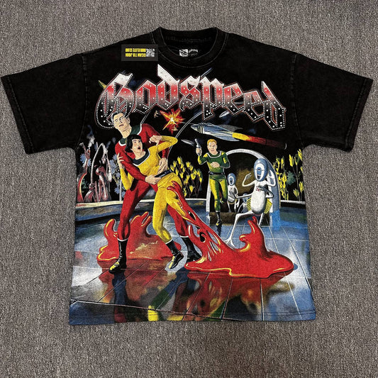 Godspeed Washed Black Graphic Short-Sleeve T-Shirt — hero