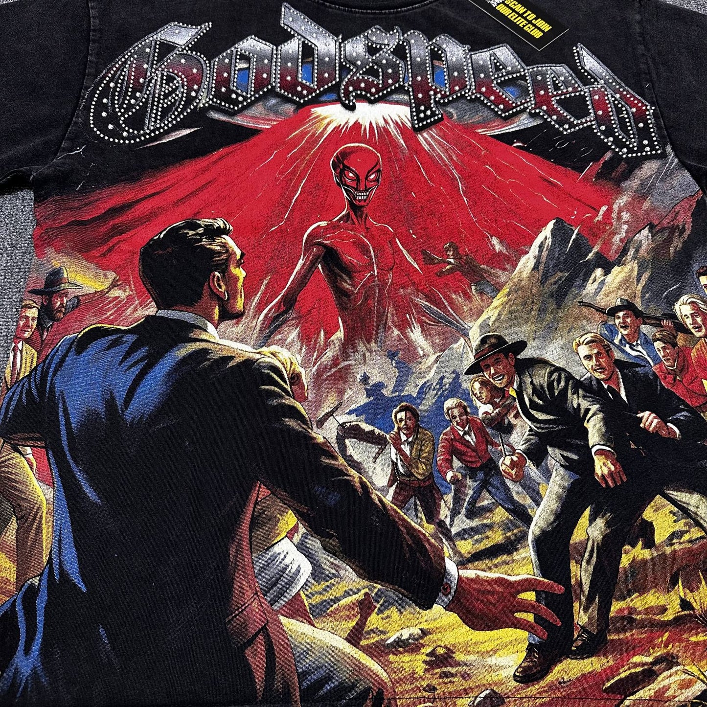 Godspeed Alien Graphic Washed Black T-Shirt — detail