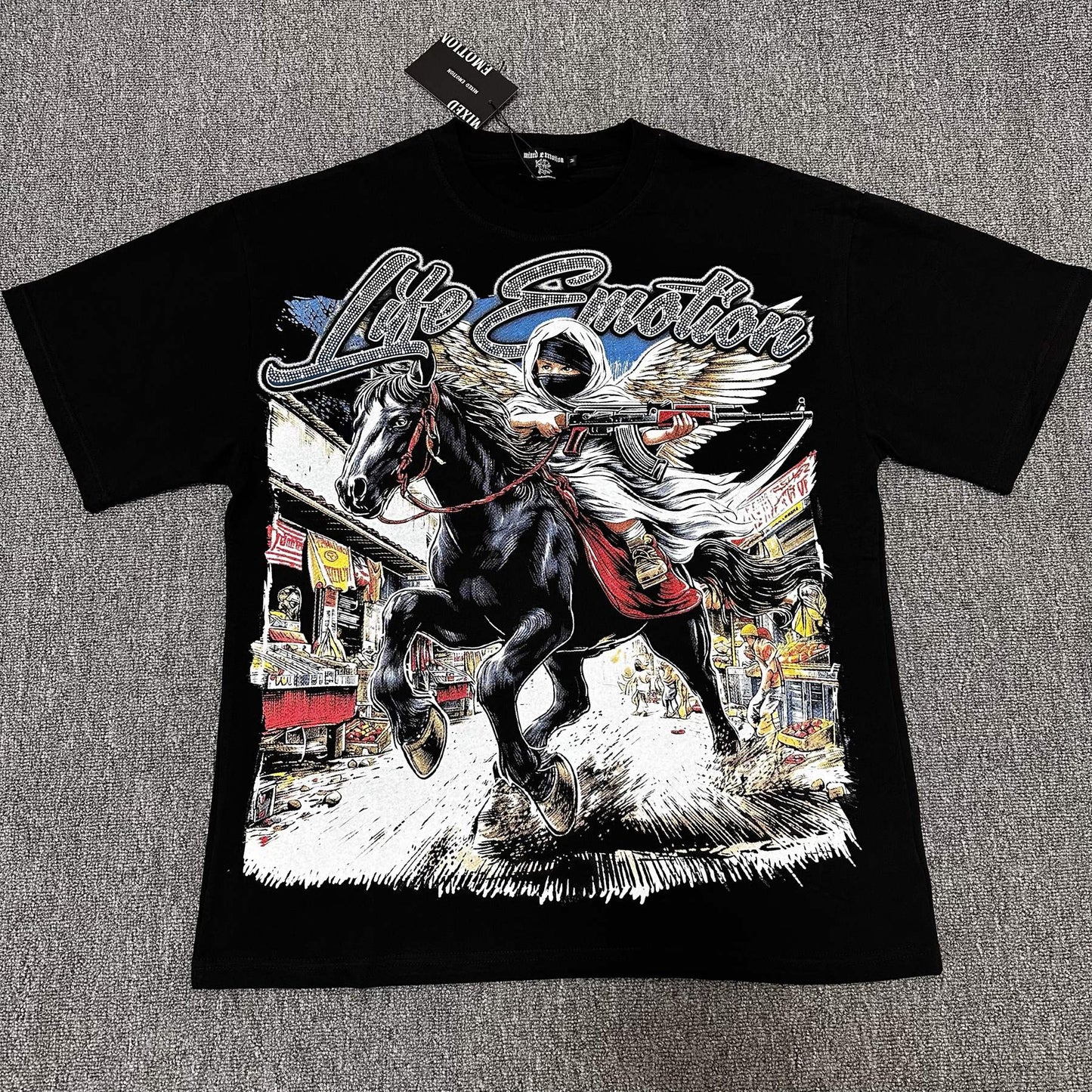 Mixed Emotion Western Horse Graphic T-Shirt — hero