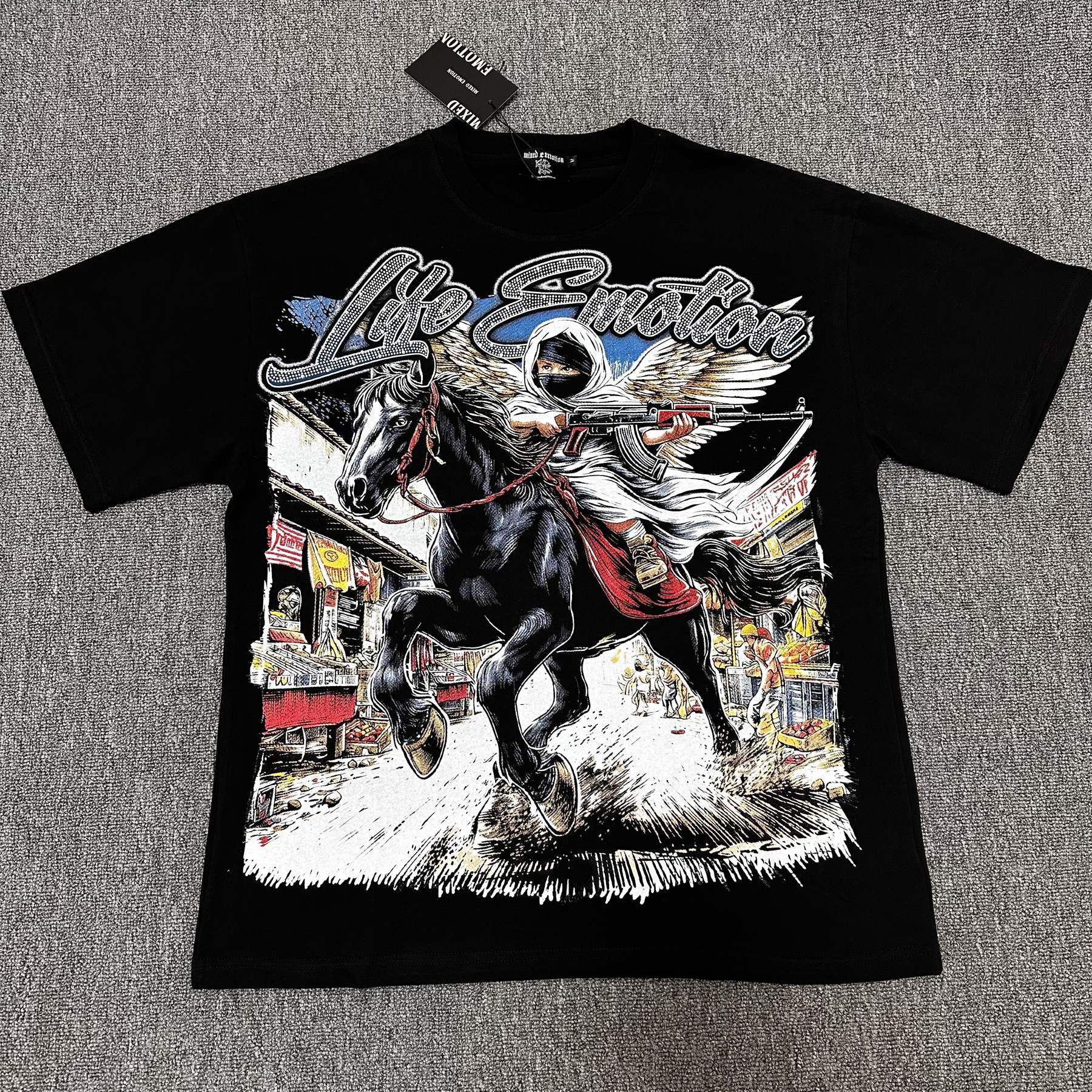 Mixed Emotion Western Horse Graphic T-Shirt — hero