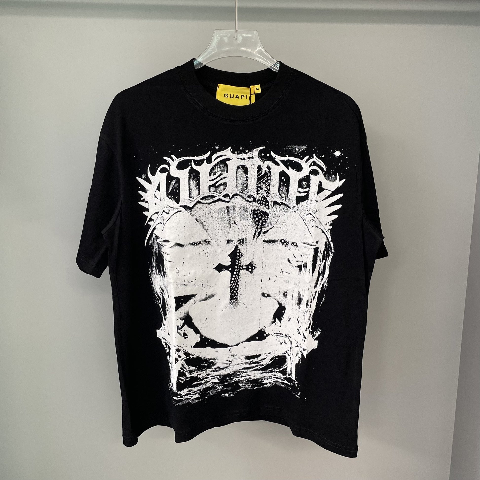 GUAPI Distressed Rhinestone Graphic T-Shirt — hero