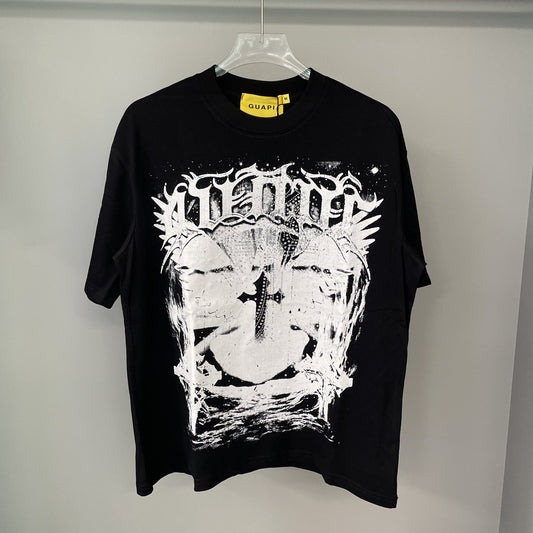 GUAPI Distressed Rhinestone Graphic T-Shirt — hero