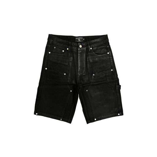Mixed Emotion Black Logo Cargo Shorts — hero