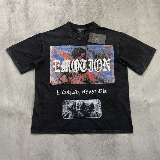 MIXED EMOTION Rhinestone Graphic Acid-Wash T-Shirt — hero