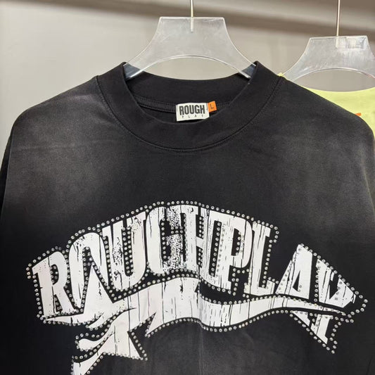 Rough Play Rhinestone Letter Graphic T-Shirt — hero