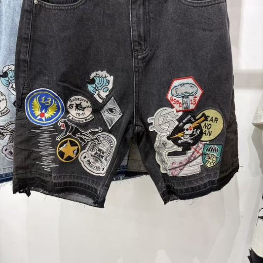 Godspeed Fear No One Patch Denim Shorts — hero