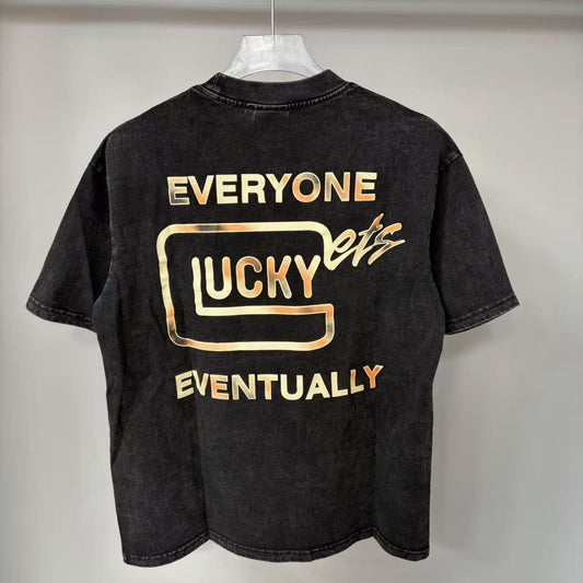 TRIPLE SEVENS Lucky Eventually Washed Graphic T-Shirt — back