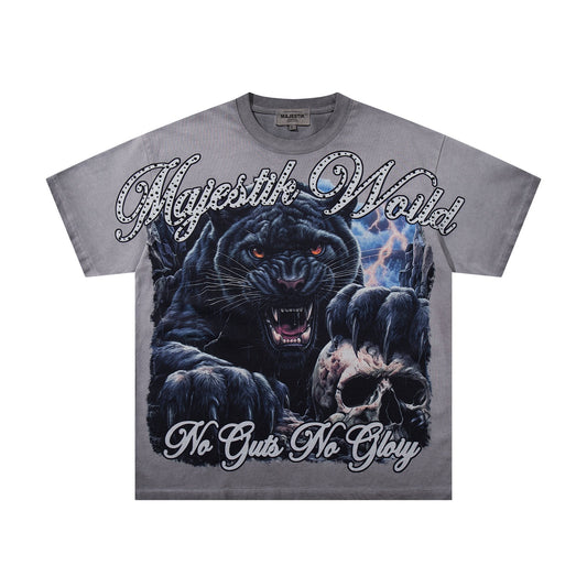 MAJESTIK Panther Skull Graphic T-Shirt — hero