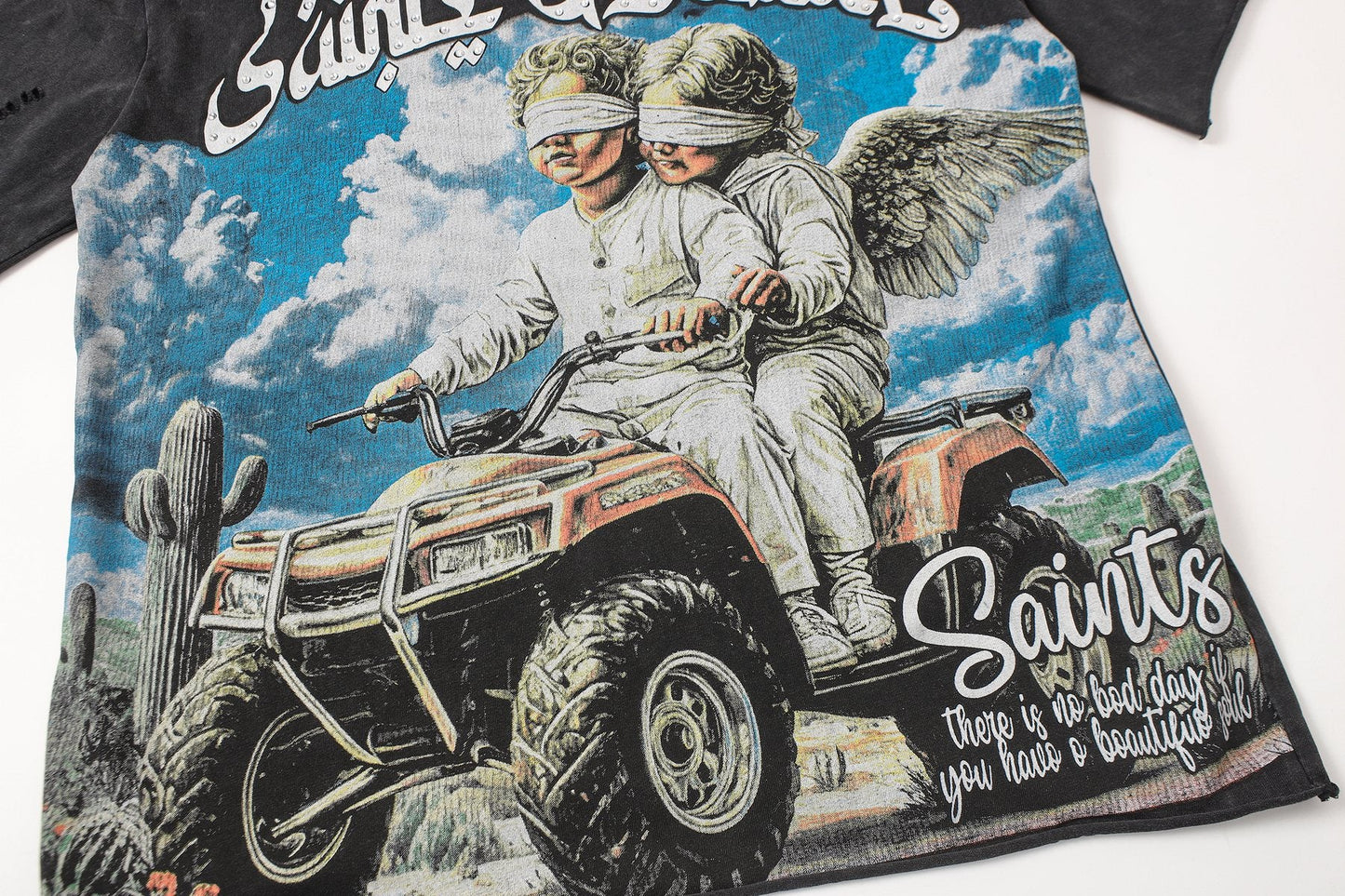 SAINT Desires Angel ATV Graphic T-Shirt — detail