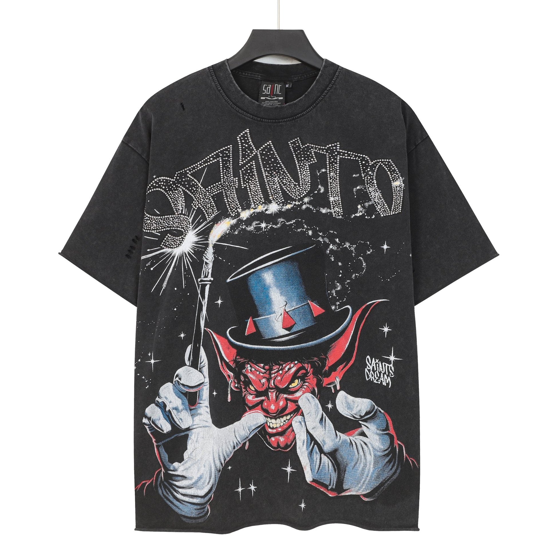 SAINT Washed Black Magician Devil Graphic T-Shirt — hero
