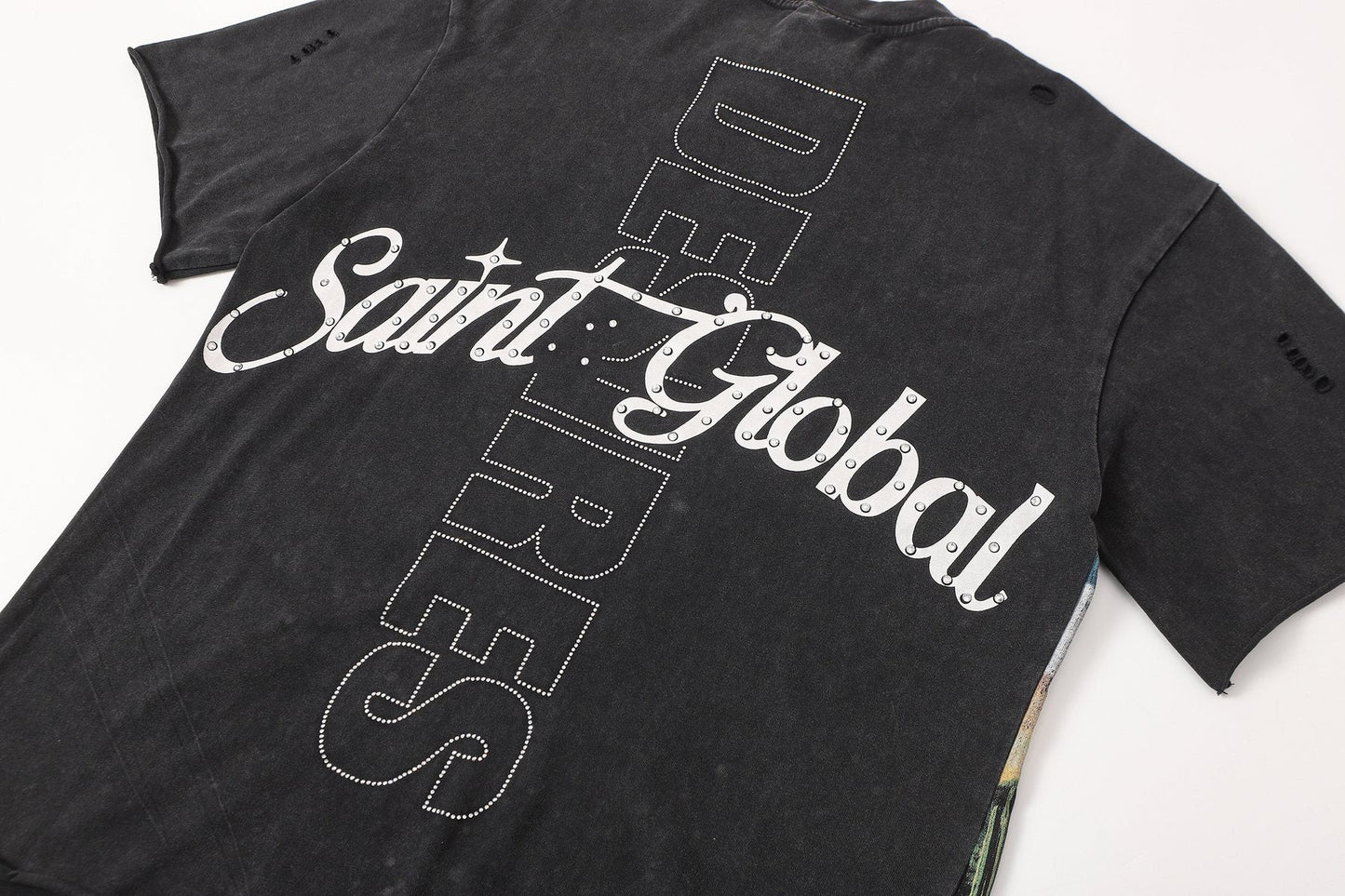 SAINT Rider & De Ores Graphic Washed Black T-Shirt — detail