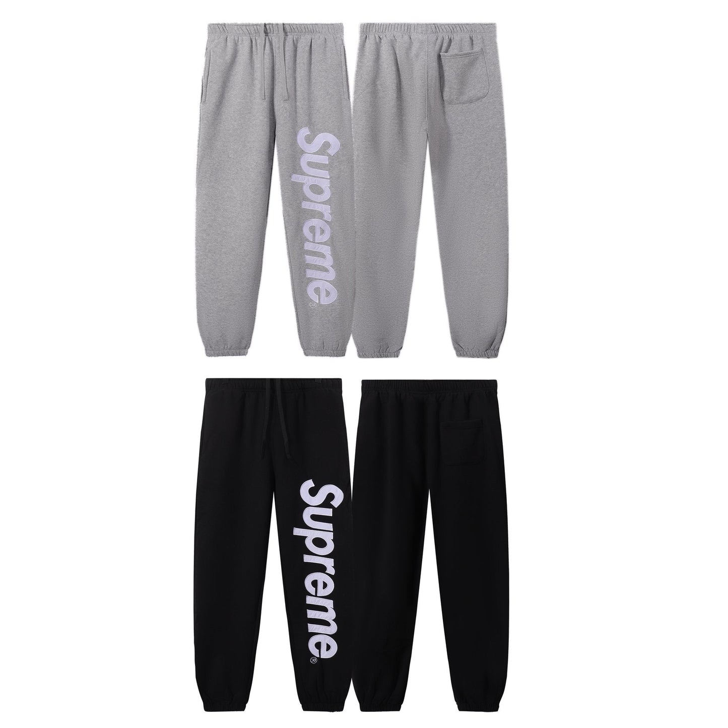 Supreme Vertical Leg Graphic Jogger Pants — comparison