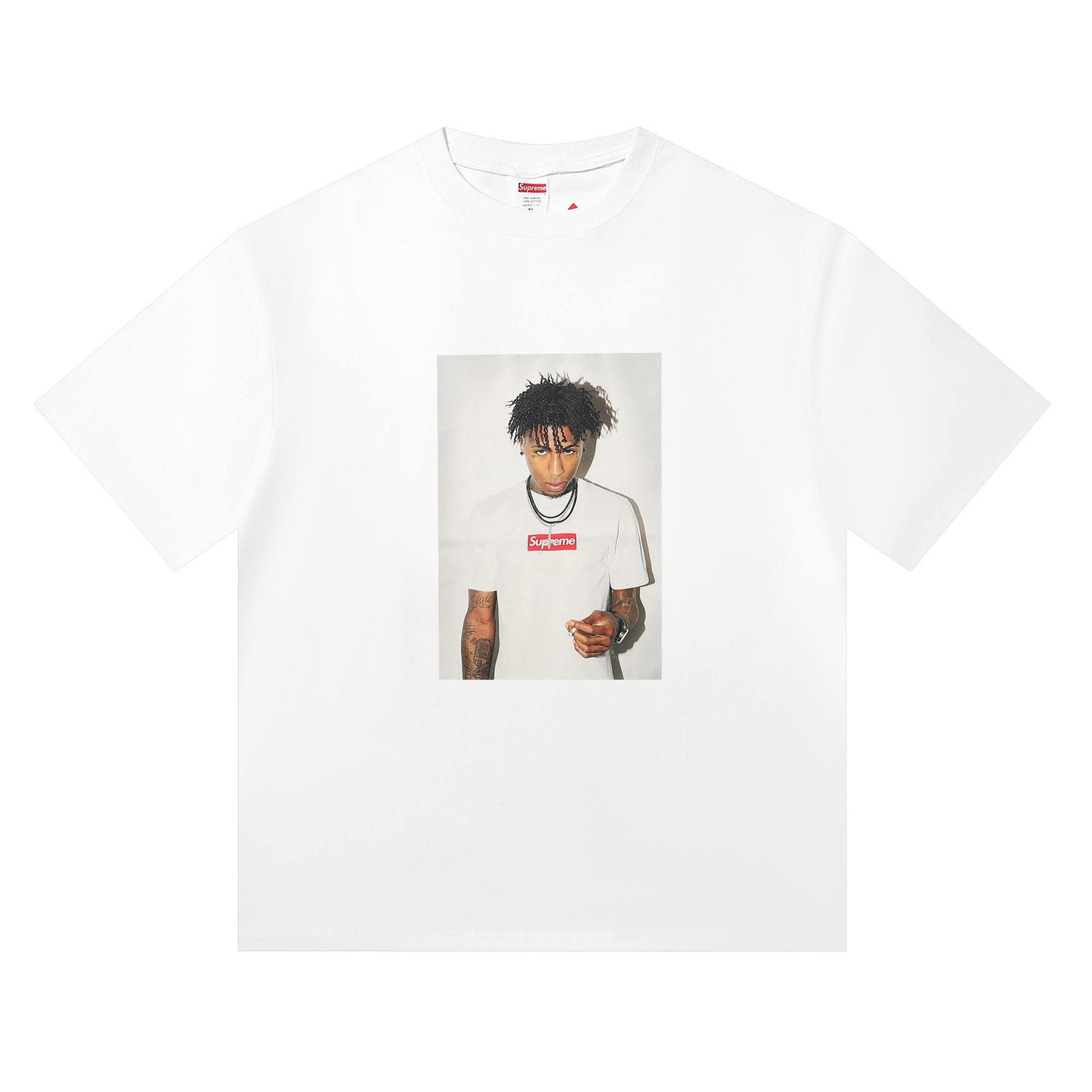 Supreme Rapper Portrait Graphic Short-Sleeve T-Shirt — front