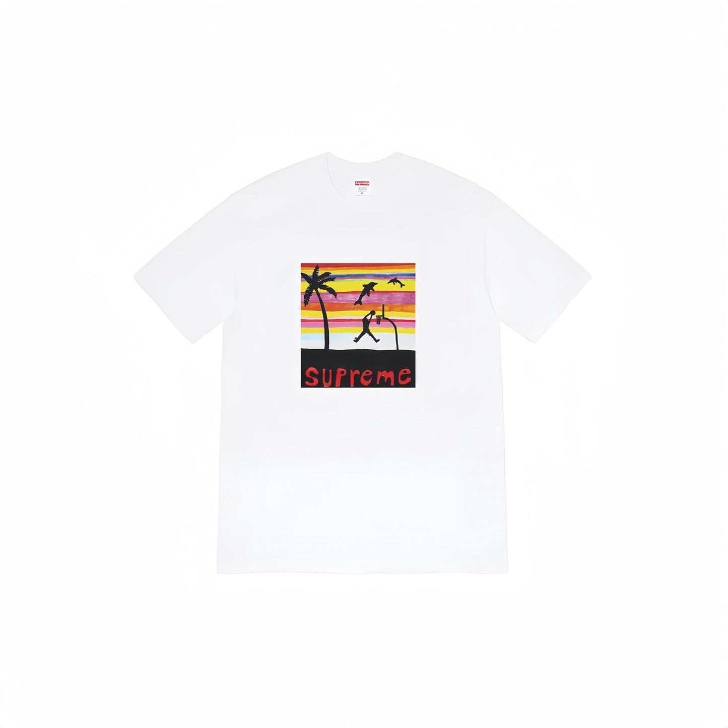Supreme Spiral Sunset Palm Graphic T-Shirt — front