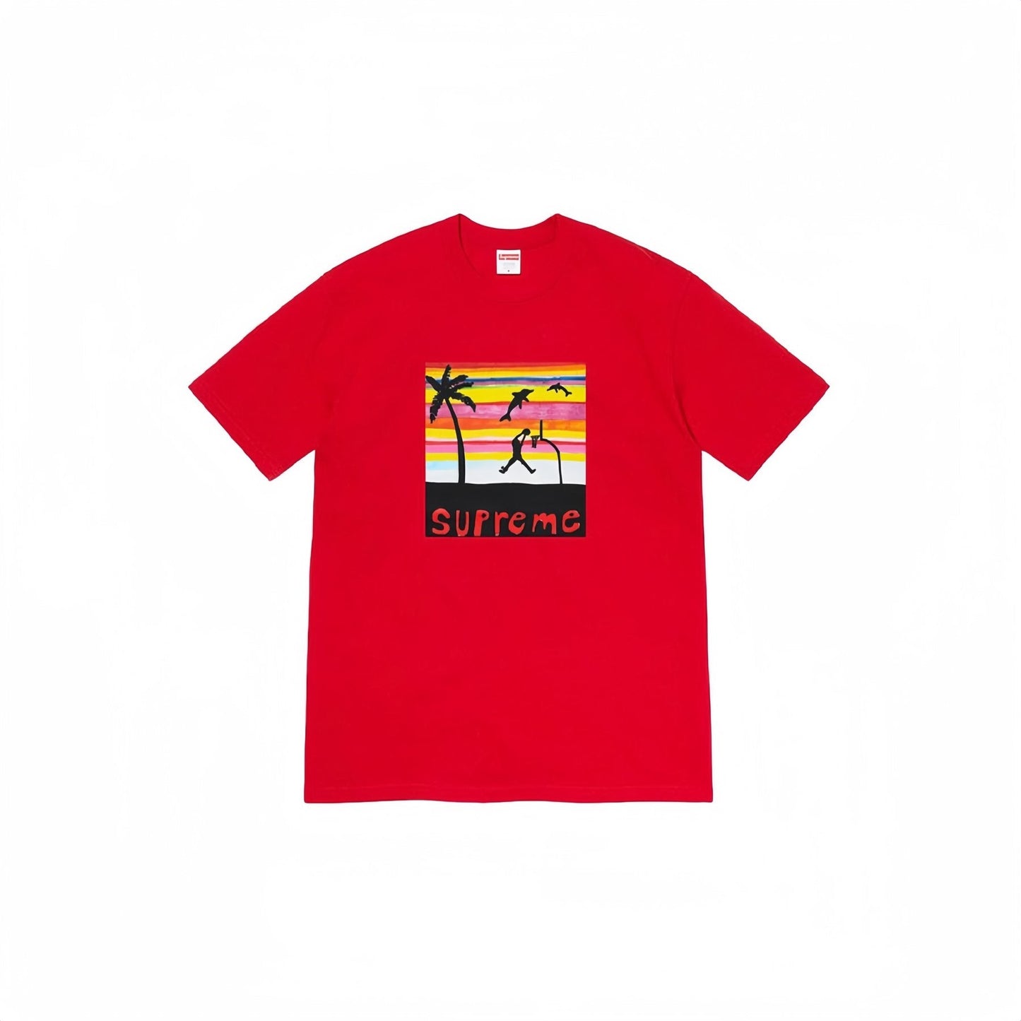 Supreme Spiral Sunset Palm Graphic T-Shirt — front