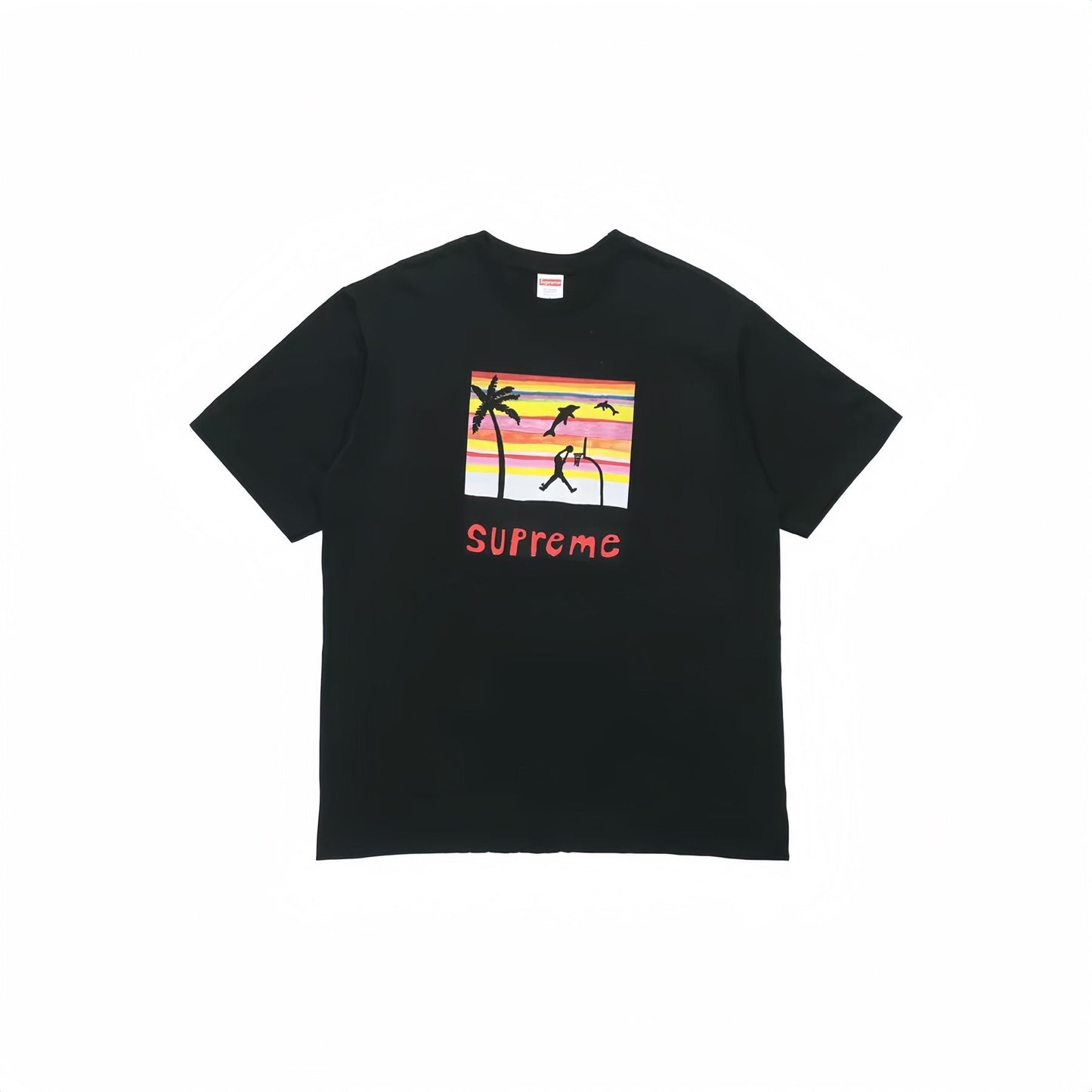 Supreme Spiral Sunset Palm Graphic T-Shirt — front