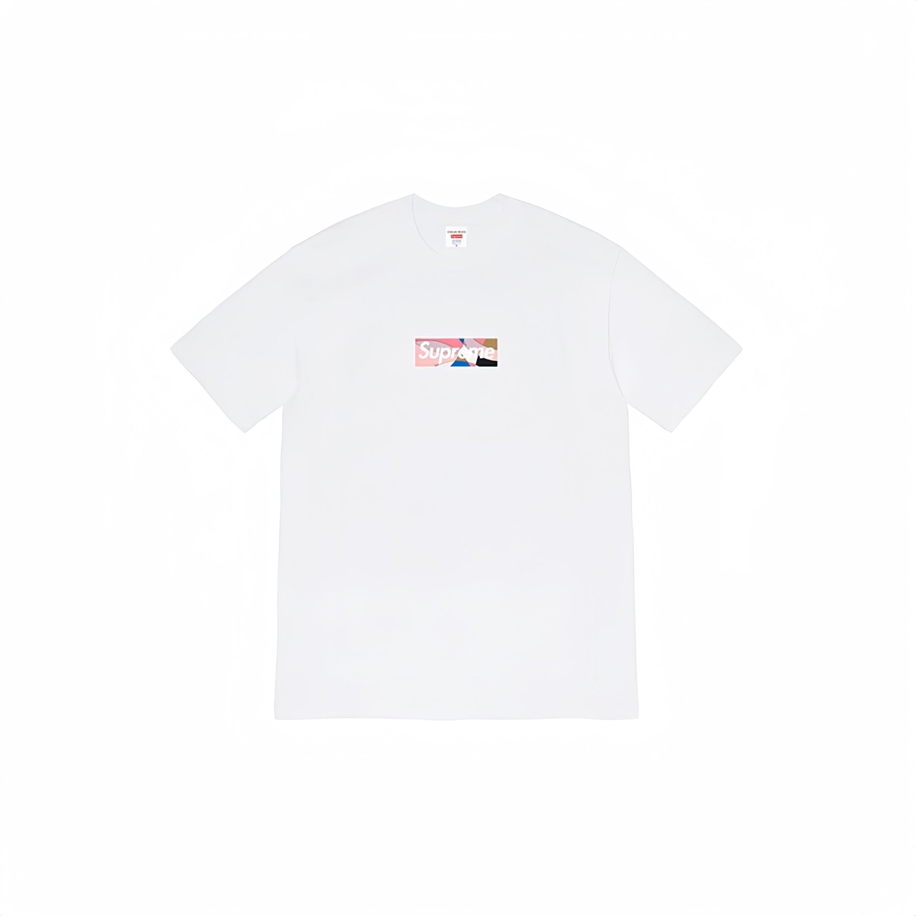 Supreme Pink Multicolor Box-Logo T-Shirt — front