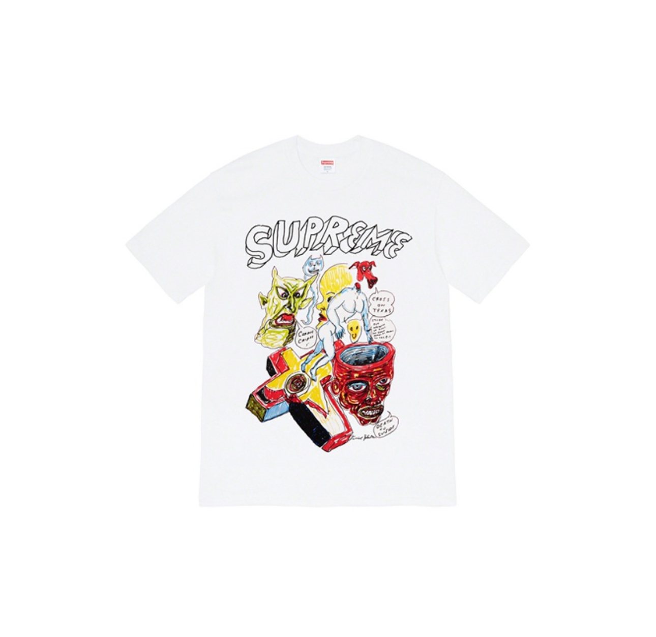 Supreme Daniel Johnston Cartoon Collage Graphic T-Shirt — front