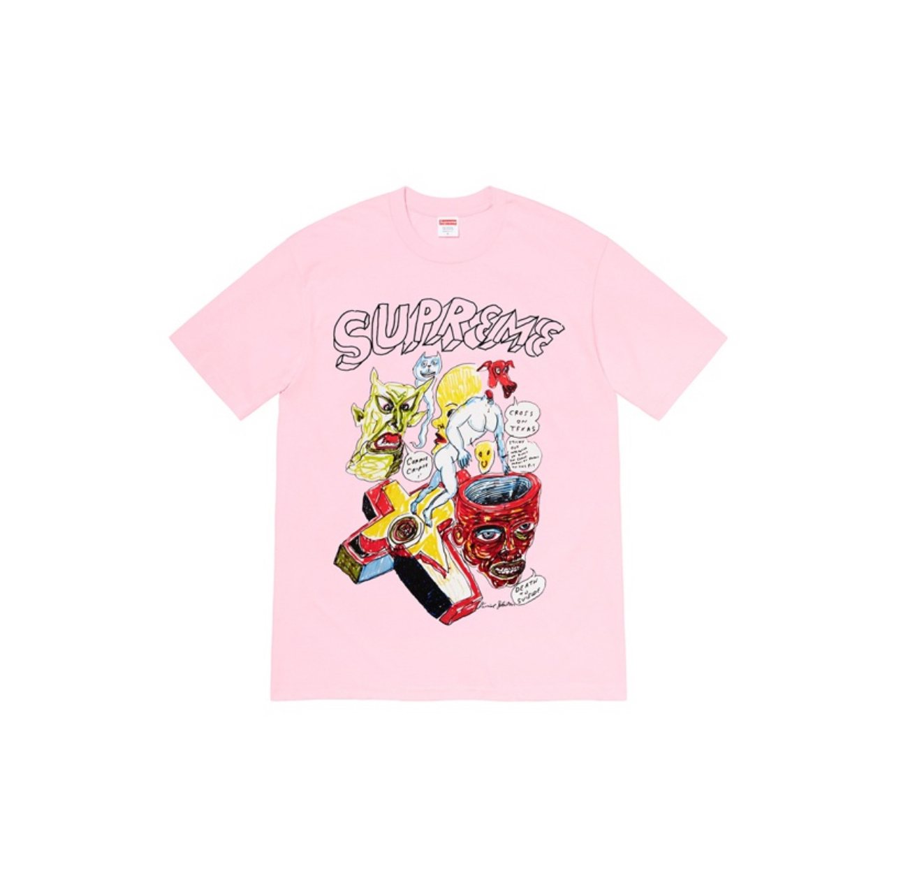 Supreme Daniel Johnston Cartoon Collage Graphic T-Shirt — front