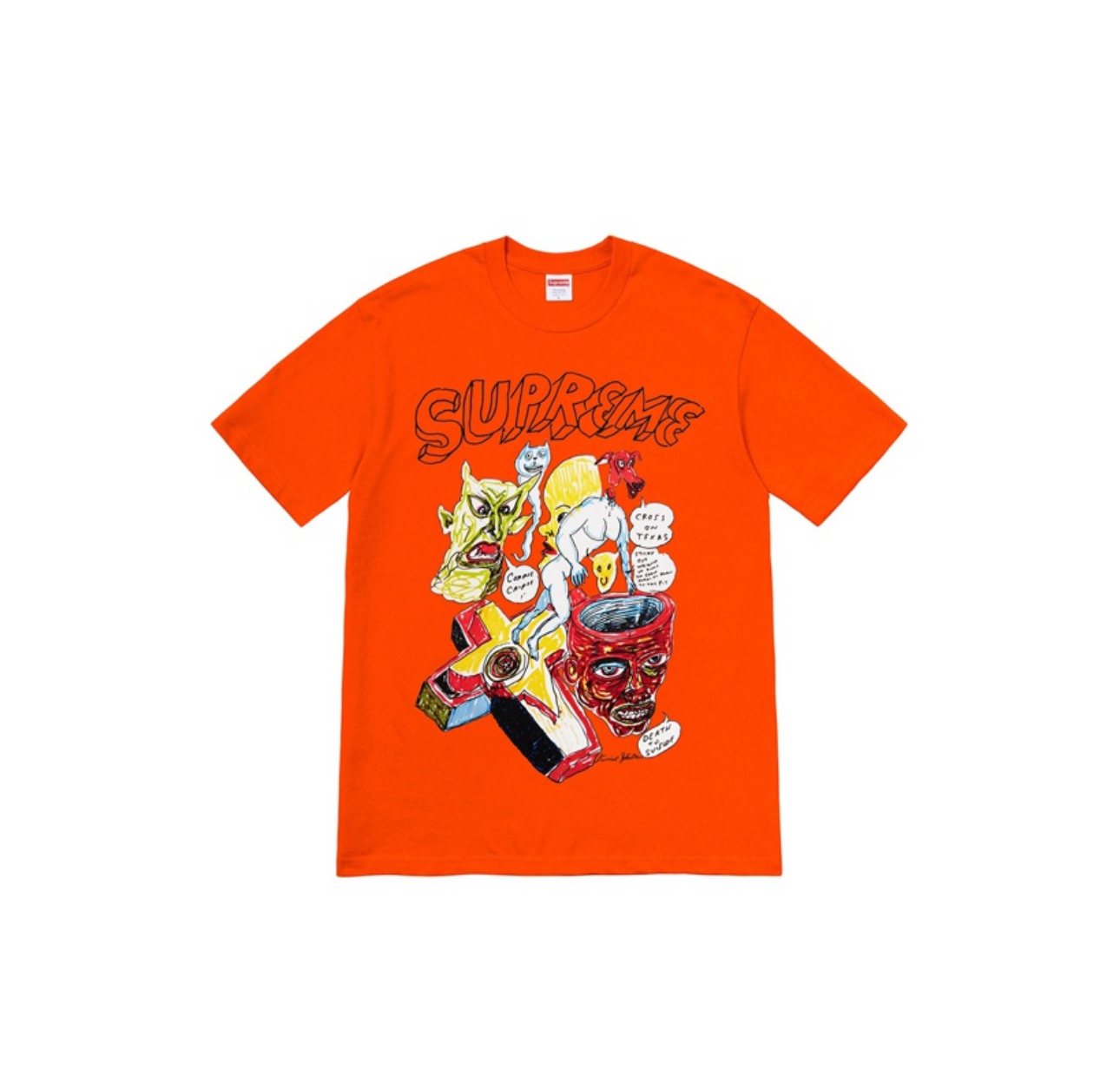 Supreme Daniel Johnston Cartoon Collage Graphic T-Shirt — front