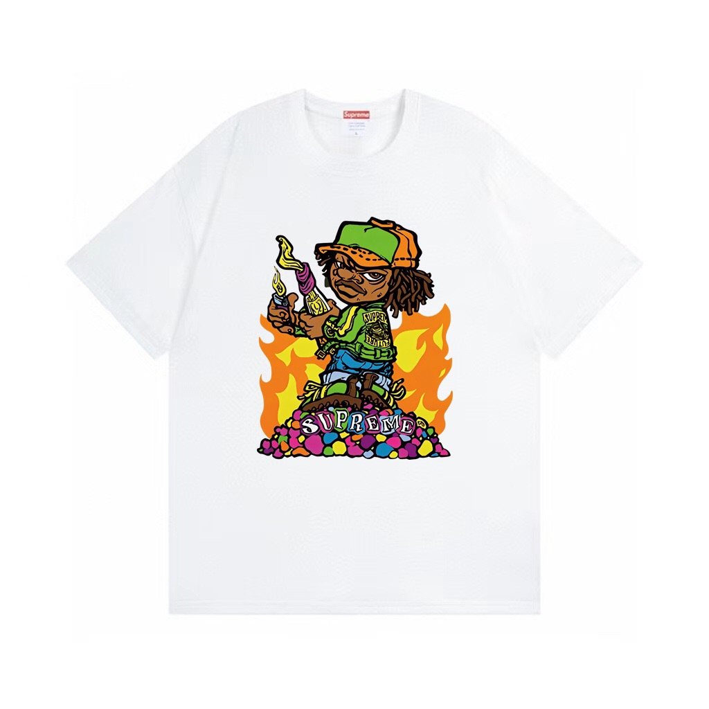 Supreme Molotov Kid Flame Graphic T-Shirt — front