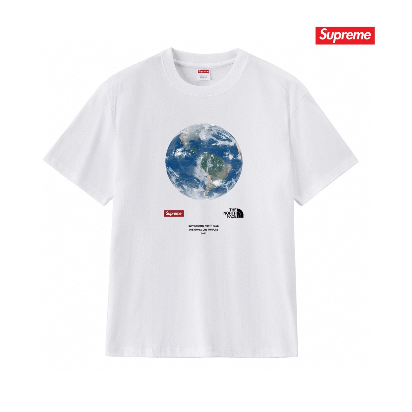 Supreme One World Earth Graphic T-Shirt — front