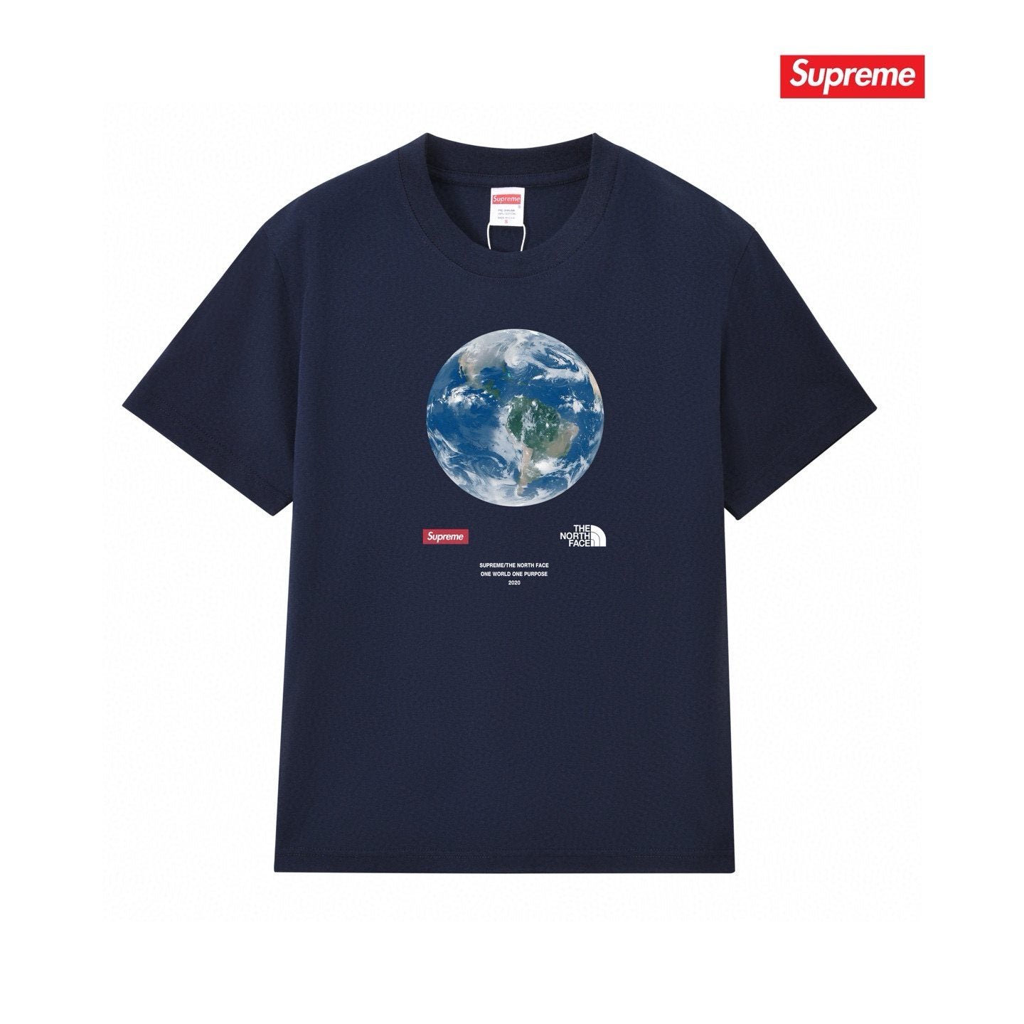 Supreme One World Earth Graphic T-Shirt — front