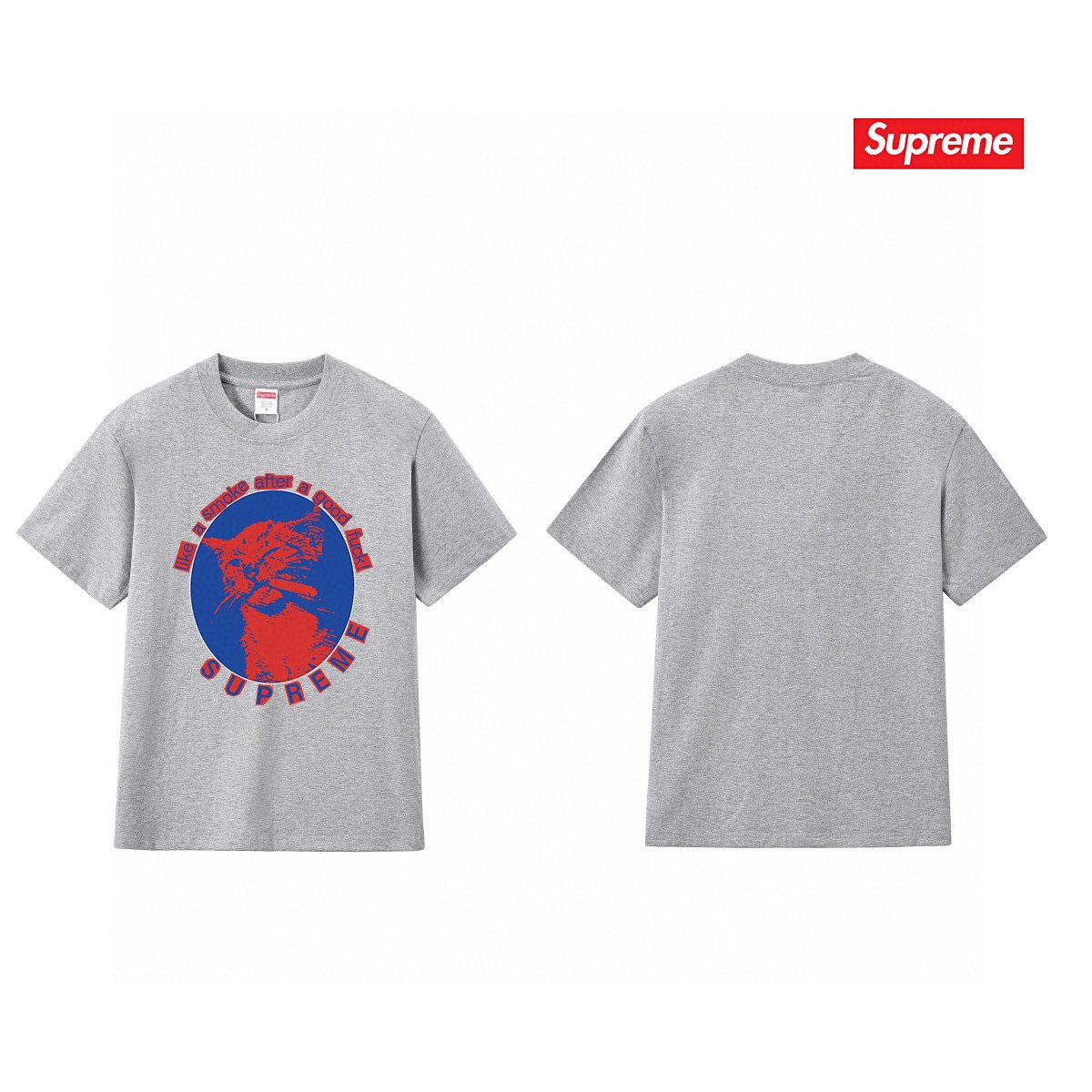 Supreme Cat Smoke Graphic T-Shirt — back