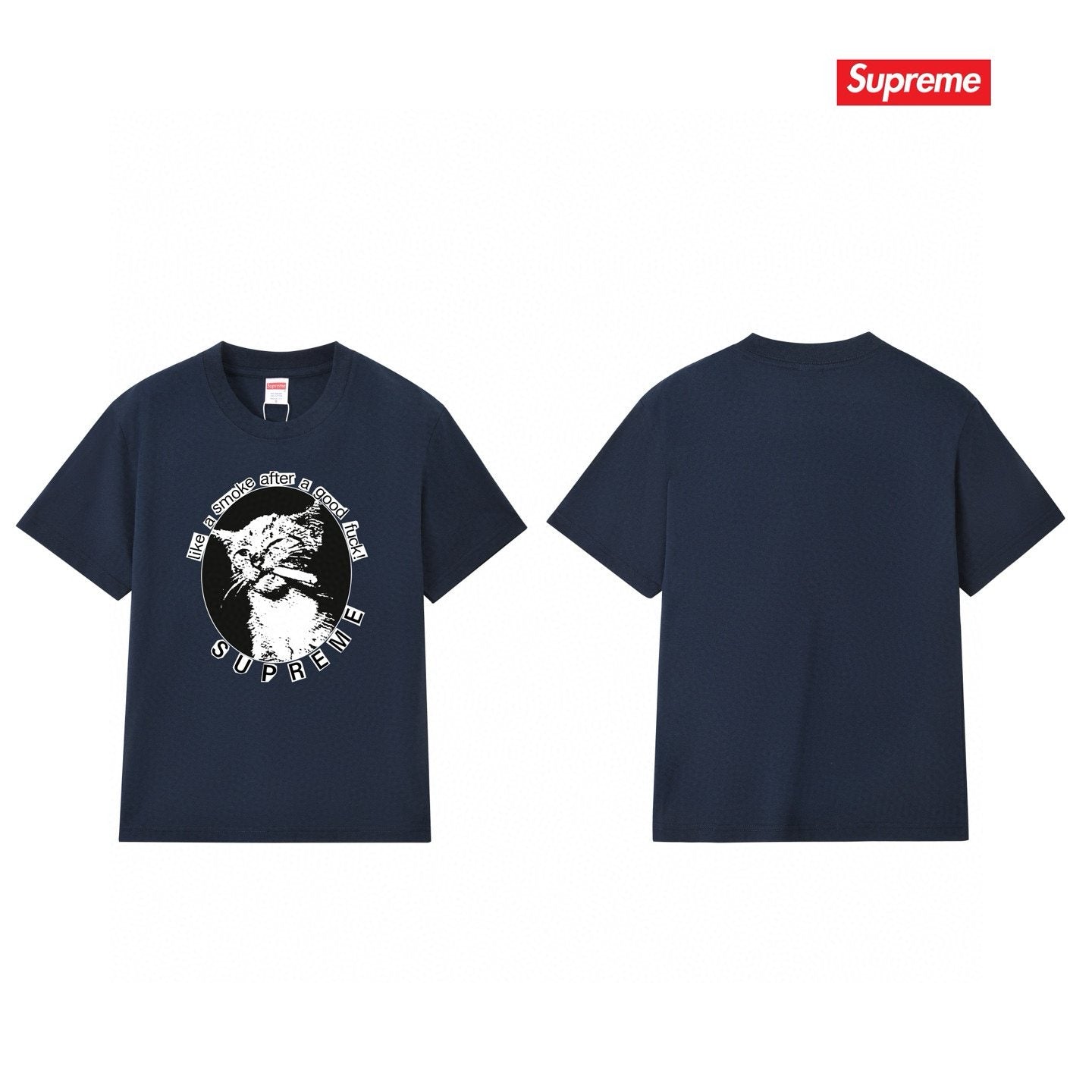 Supreme Cat Smoke Graphic T-Shirt — back