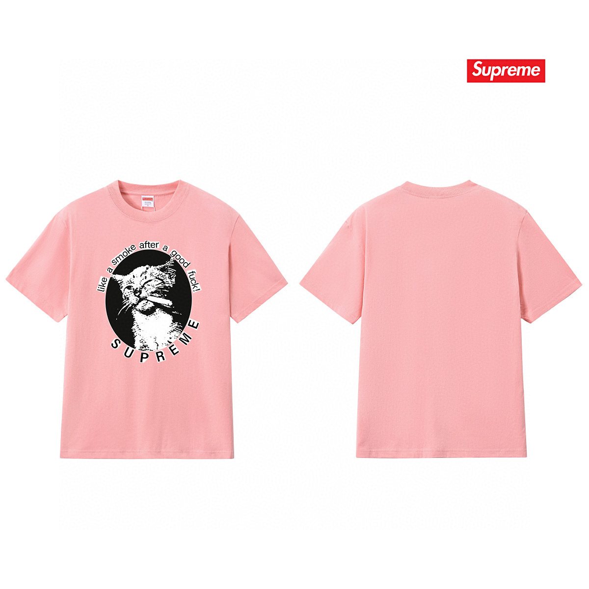 Supreme Cat Smoke Graphic T-Shirt — back